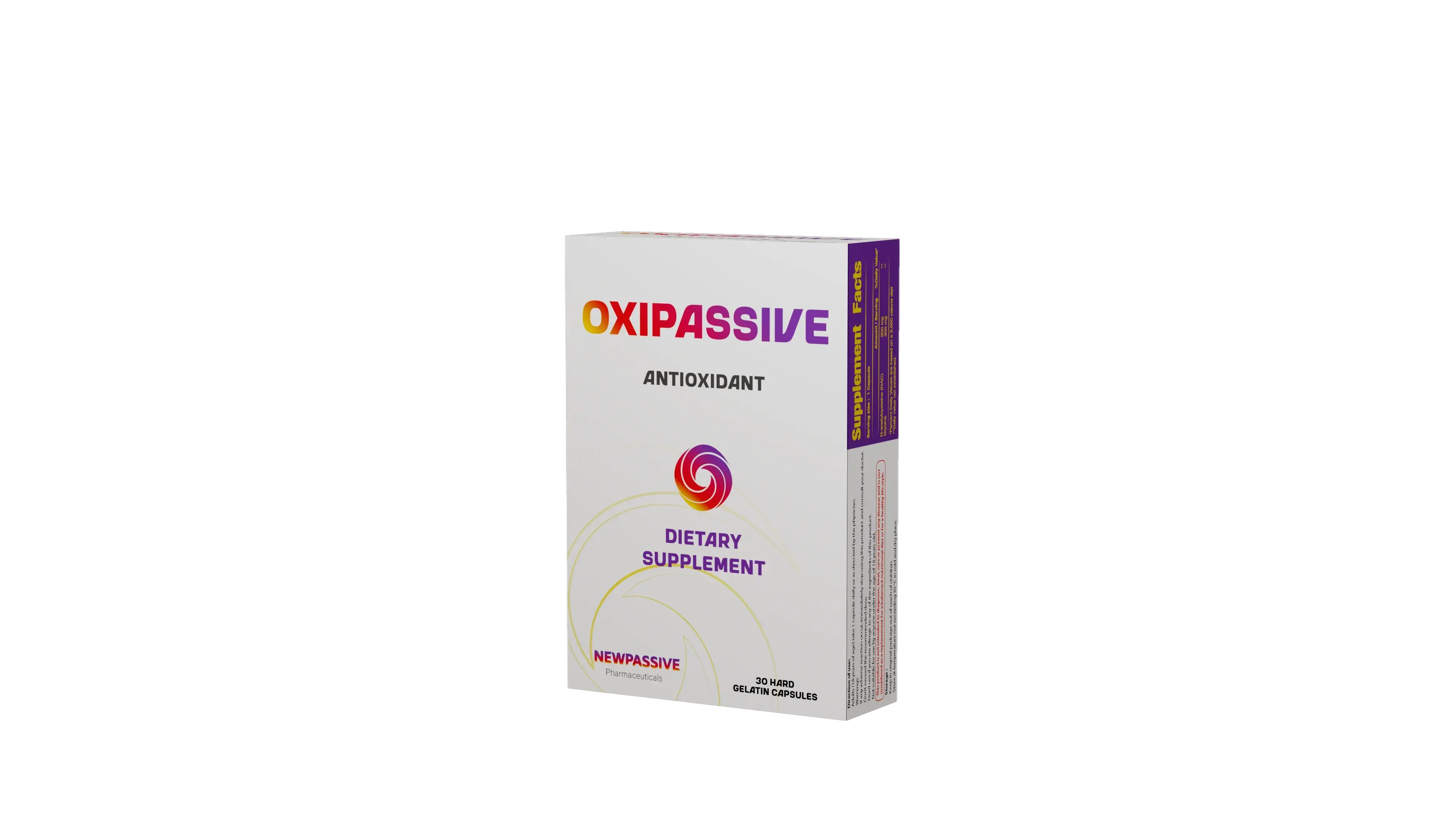 OXIPASSIVE® antioxidant dietary supplement pack, 30 hard gelatin capsules