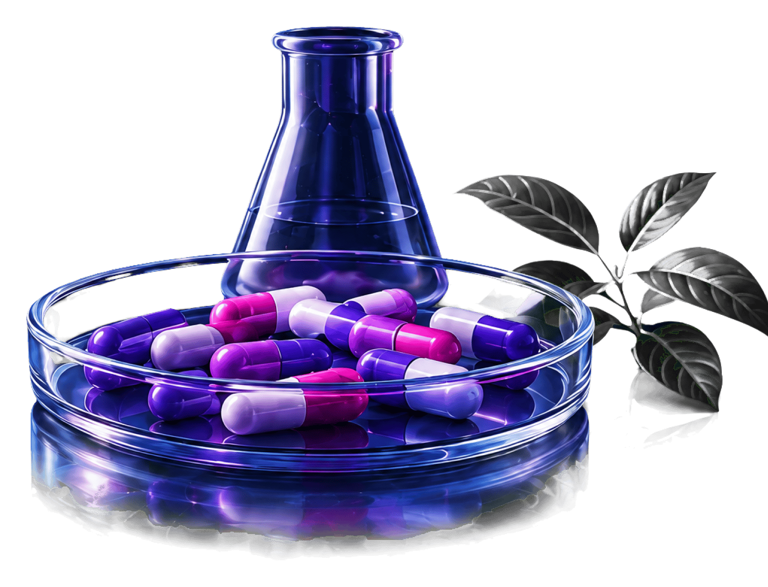 Laboratory glassware, capsules, and botanical ingredients