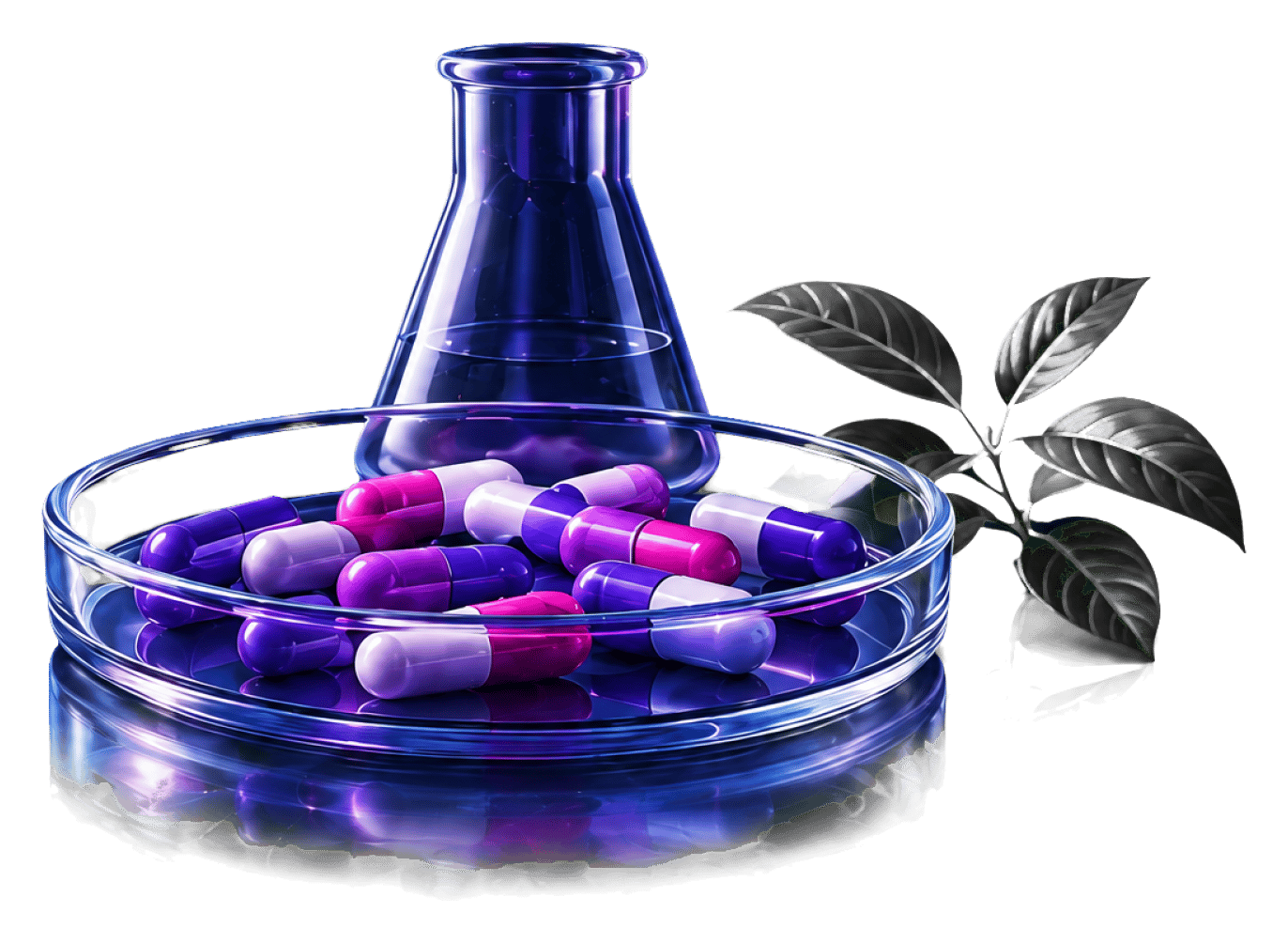 Laboratory glassware, capsules, and botanical ingredients