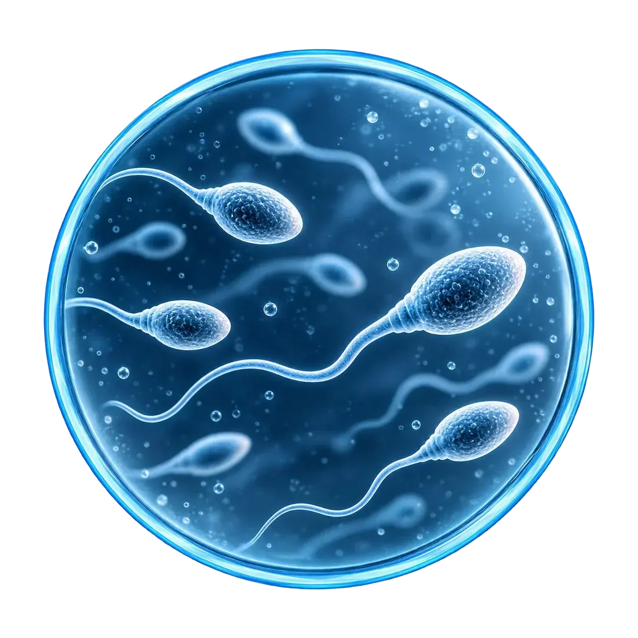Sperm moving freely in liquefied semen